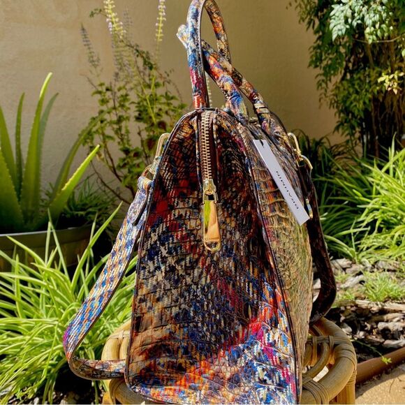 BRAHMIN CAROLINE TRENDSETTER MELBOURNE EMBOSSED LEATHER NWT - Picture 7 of 13